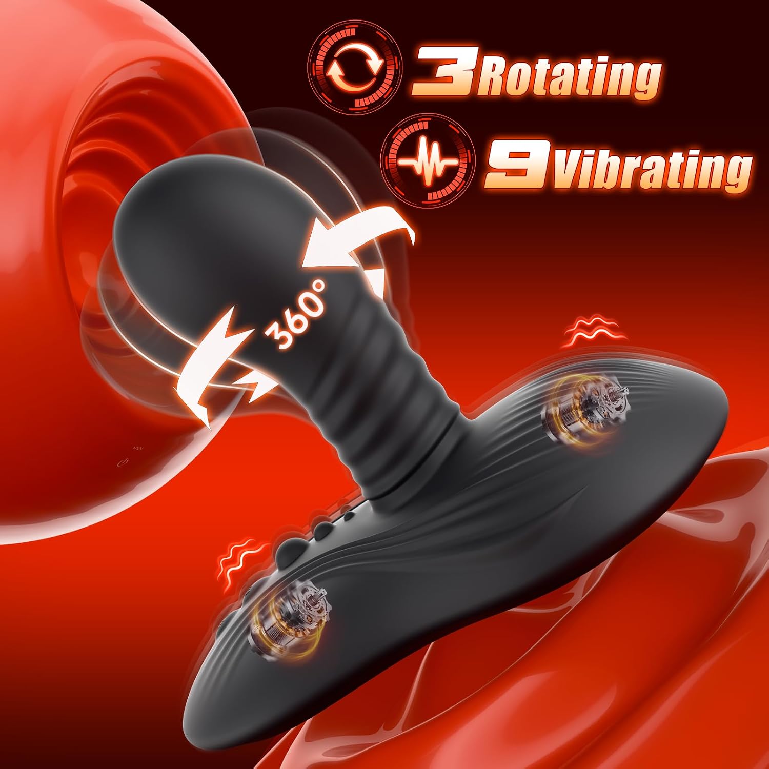Prostate Massager Anal Dildo Anal Toys, Riding Grinding Dildos Adult Toys with 9 Rotating & Vibrating Suction Cup, Butt Plug Male Sex Toys for Men Sex Toy Anal Plug G Spot Vibrator New - Image 2